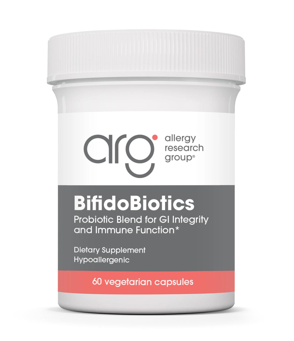 ARG BifidoBiotics, botella vista, apoyo digestivo diario y consumo cómodo.