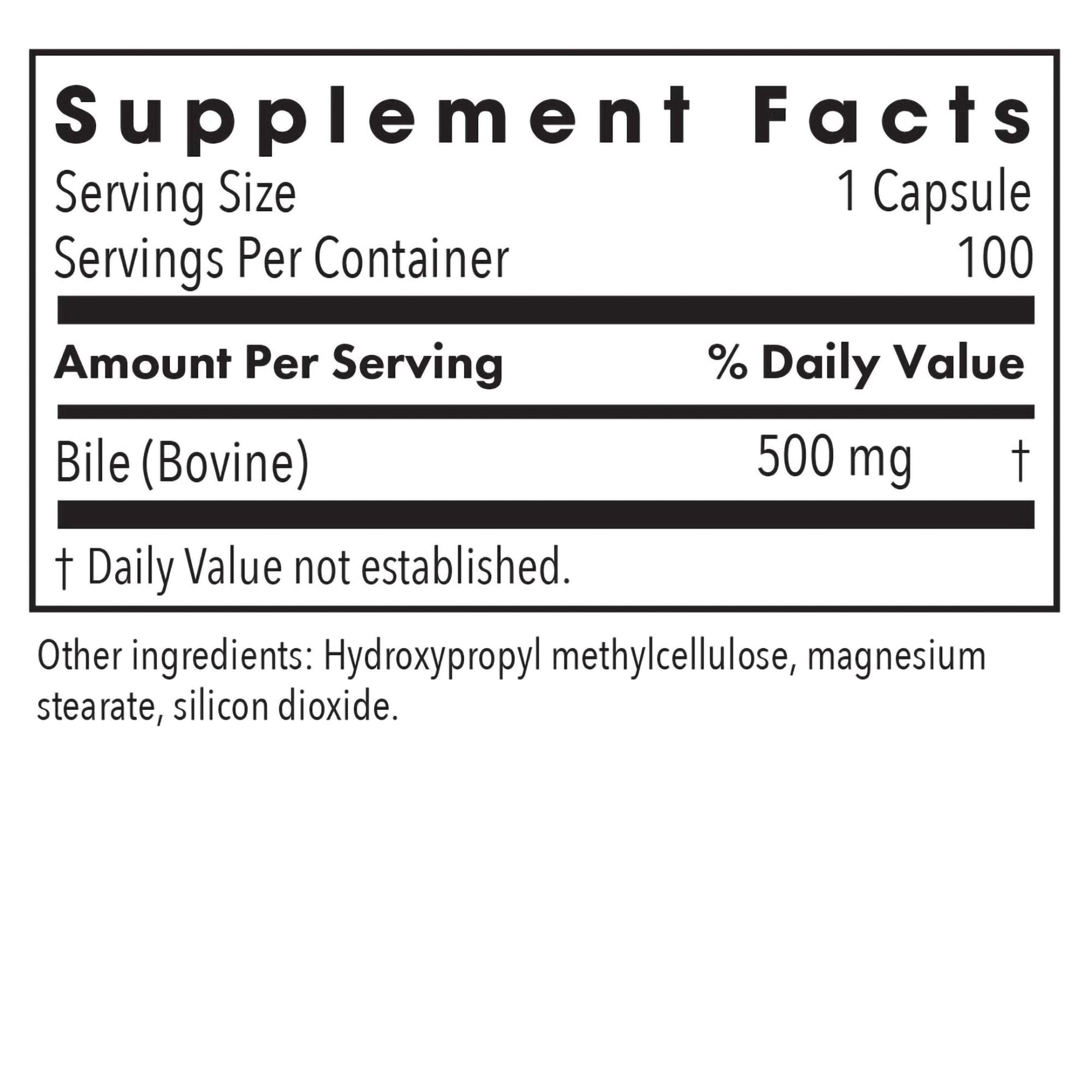 ARG Bilis Bovina 500 mg etiqueta frontal muestra pureza y alérgenos libres