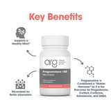 ARG pregnenolona 100 mg: etiqueta legible para verificar la dosis
