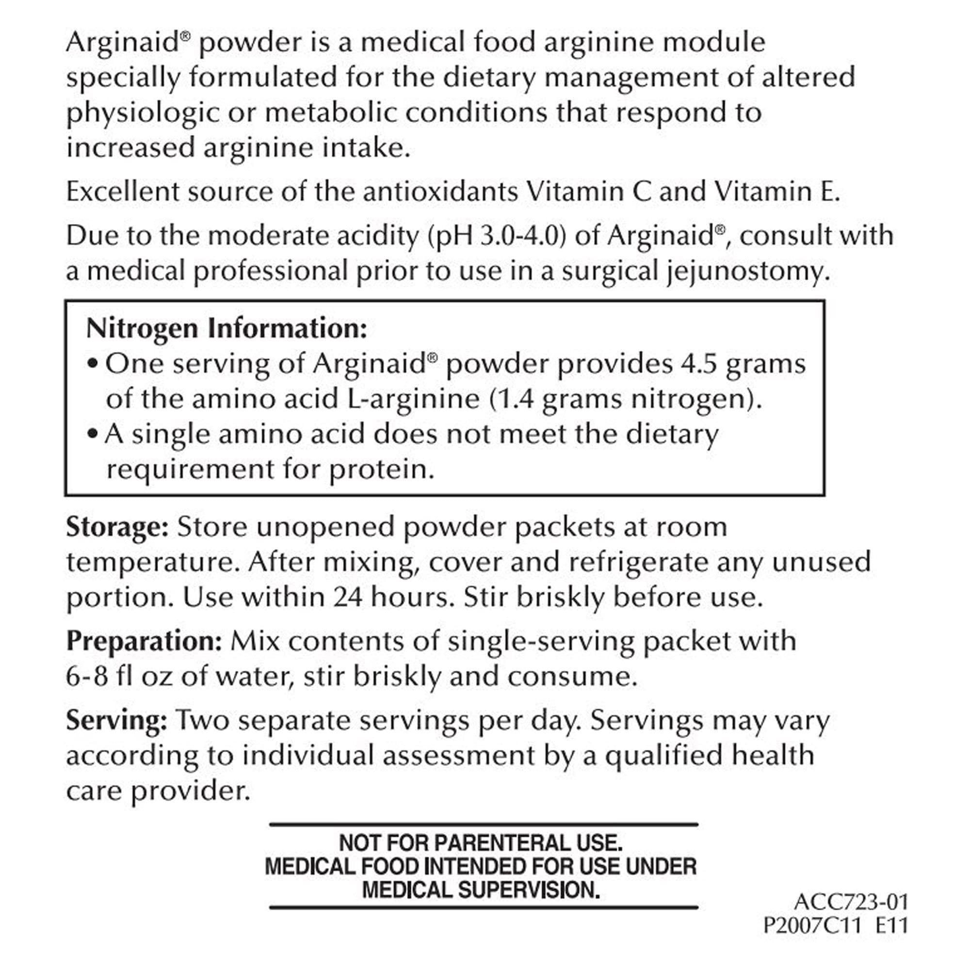 Arginaid Cherry, polvo soluble, fácil de mezclar con líquidos.