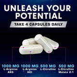 Health Nutrition Naturals: cápsulas de L-Arginina HCl para energía estable.