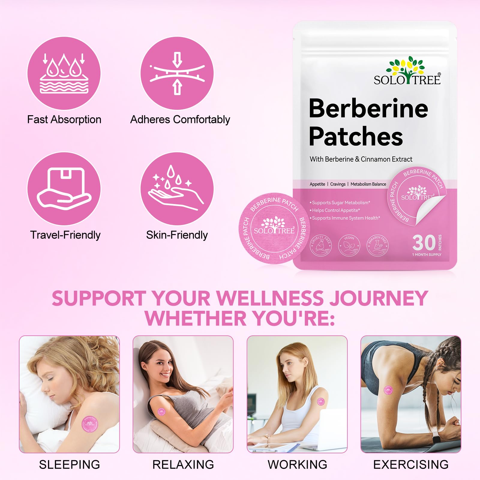 Arkture Berberine Patches adhesivo resistente al agua para actividad física.