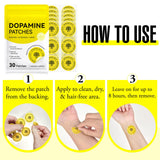 Arkture Dopamine Patches primer plano de ingredientes vegetales para una fórmula basada en plantas.