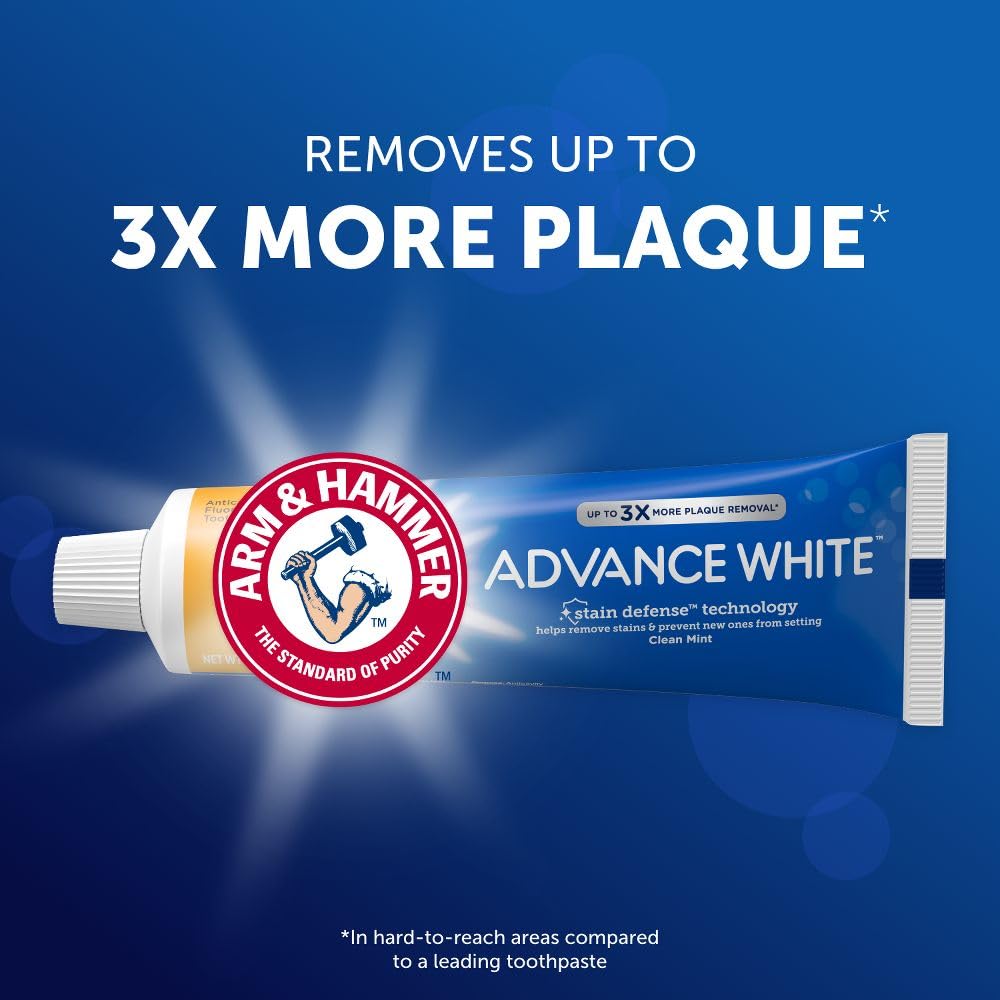 ARM & HAMMER Advance White, pasta con menta, aliento fresco tras cepillado.