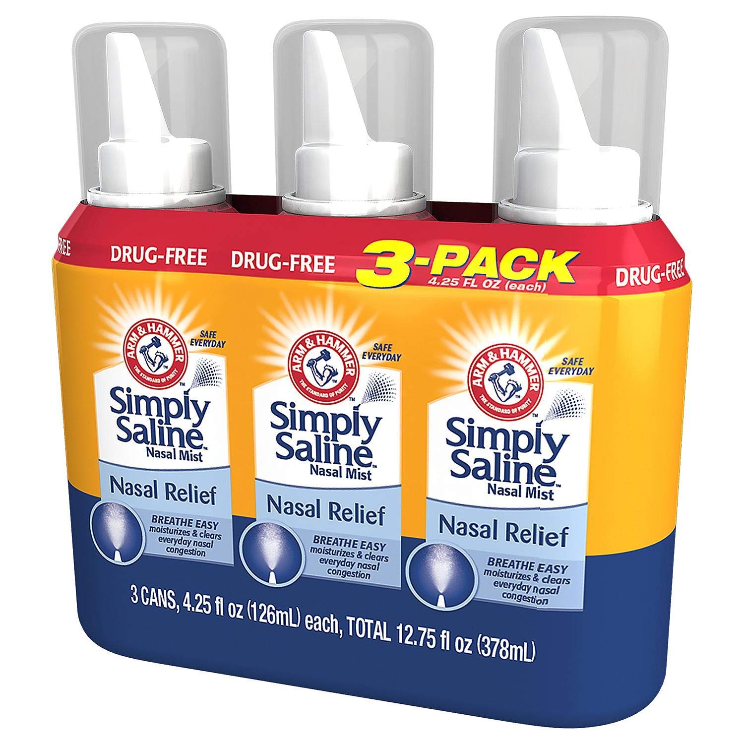 Arm & Hammer atomizador nasal salino original, perfecto para uso diario.