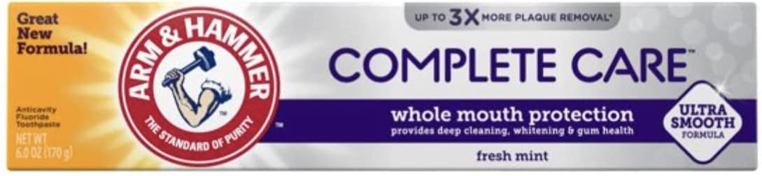 Arm & Hammer Complete Care, defensa de manchas en pasta dental y tubito para uso diario, sensación de limpieza.