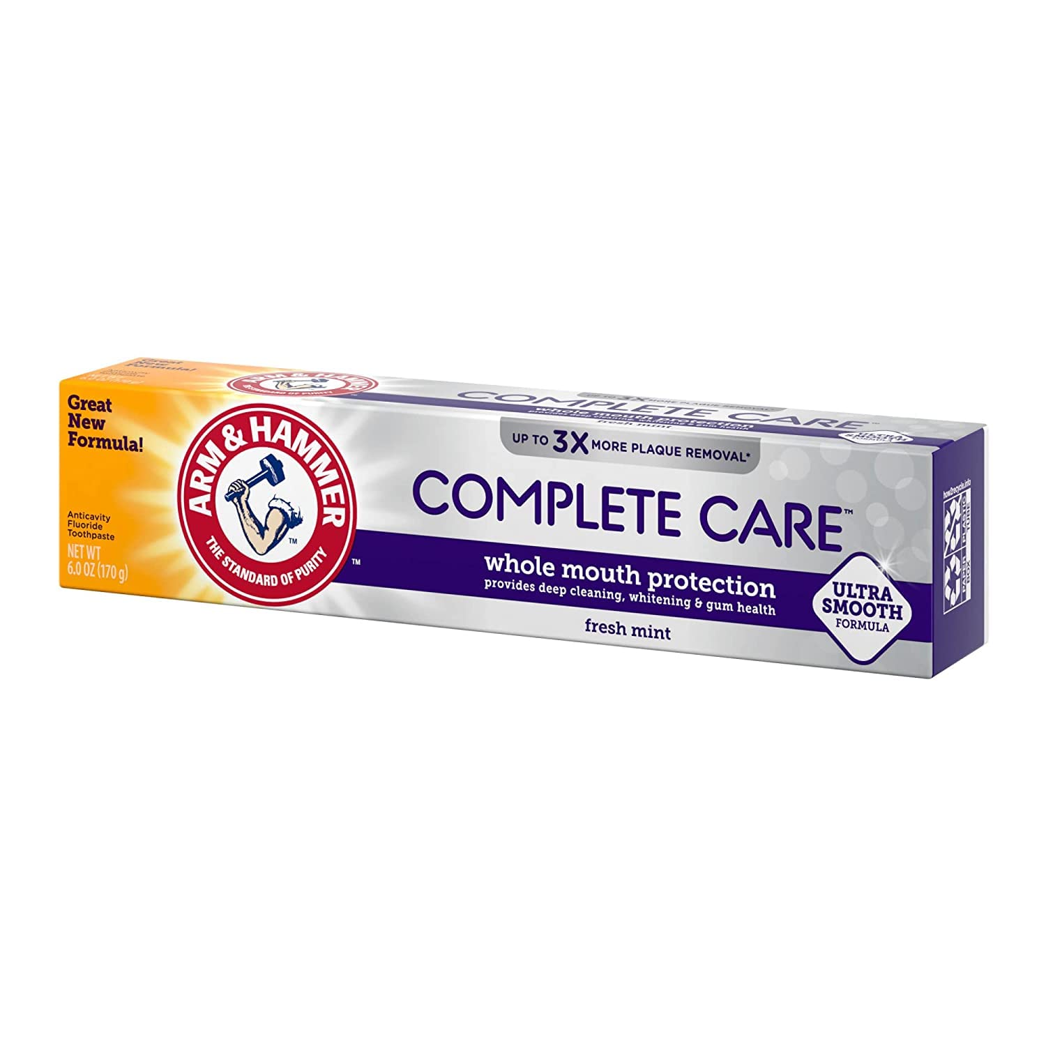 Arm & Hammer Complete Care, empaque de seis tubos para conveniencia familiar.