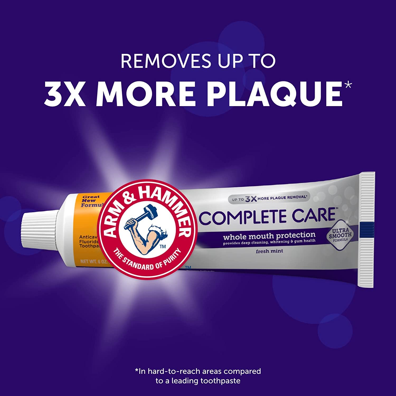 Arm & Hammer Complete Care, protección integral de boca en una pasta de dientes todo-en-uno.
