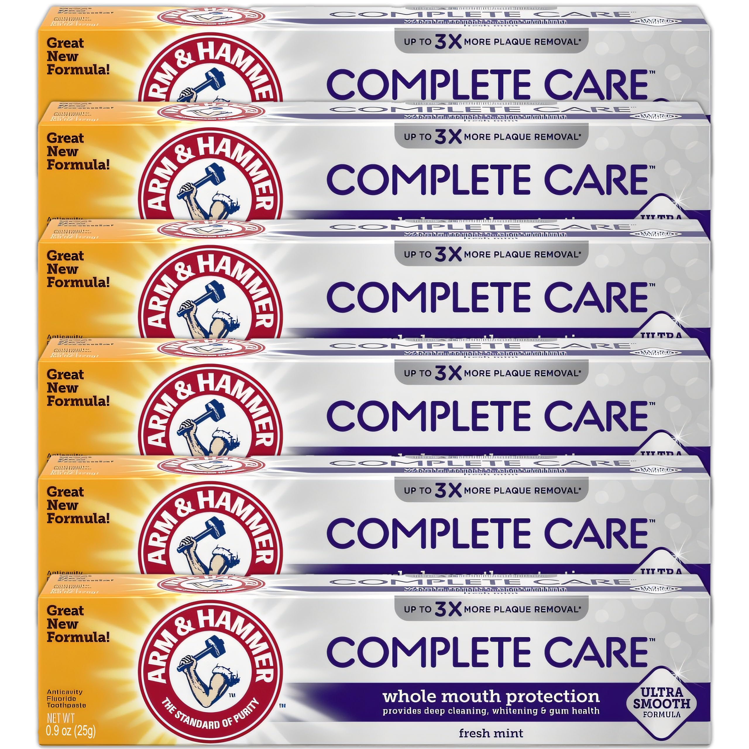 Arm & Hammer Pasta dental de Cuidado Completo protege la boca y refuerza el esmalte.