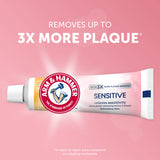 Detalle de tubo Arm & Hammer sensible, crema suave para limpieza diaria.