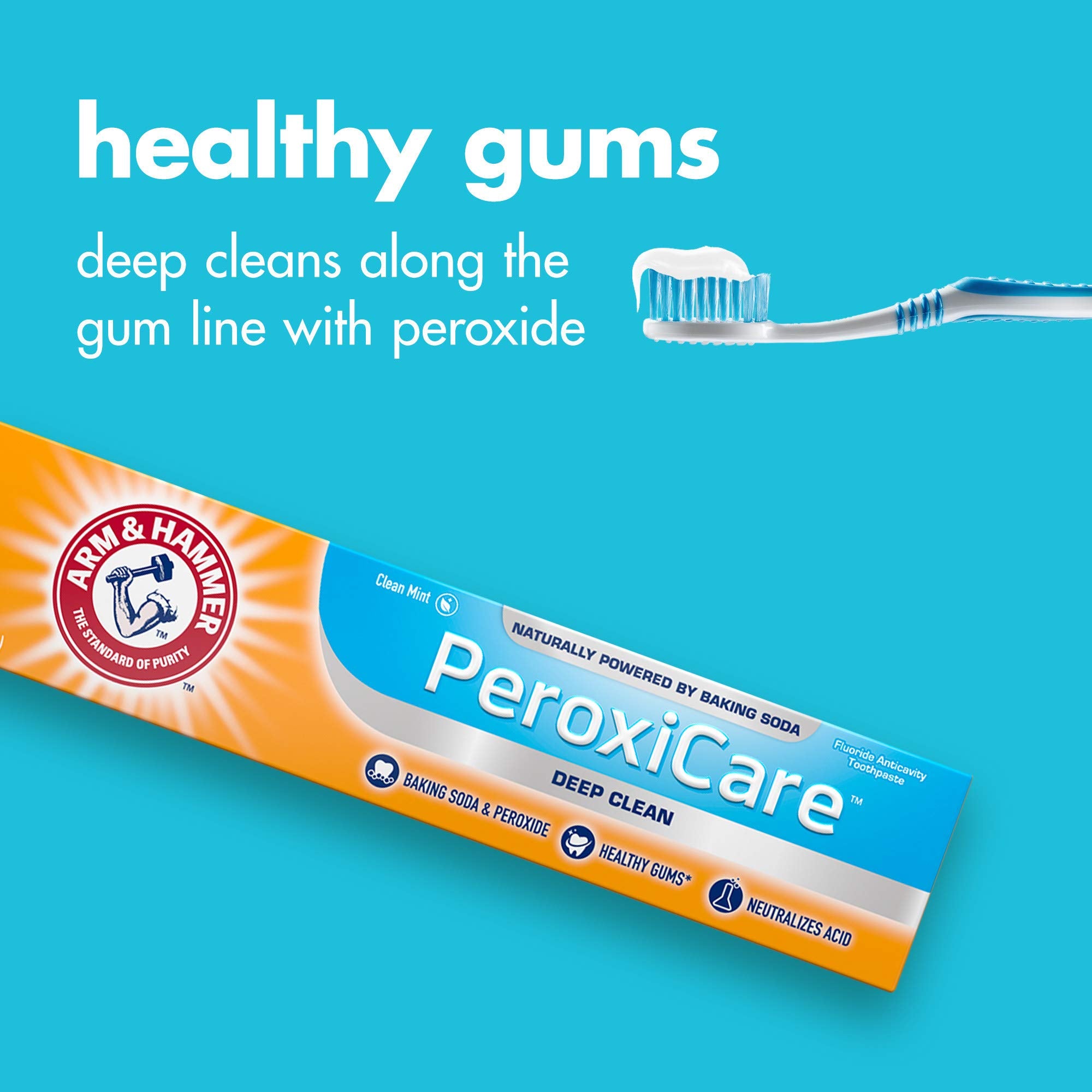 Arm & Hammer Peroxicare, cepillado con pasta para limpieza entre dientes.