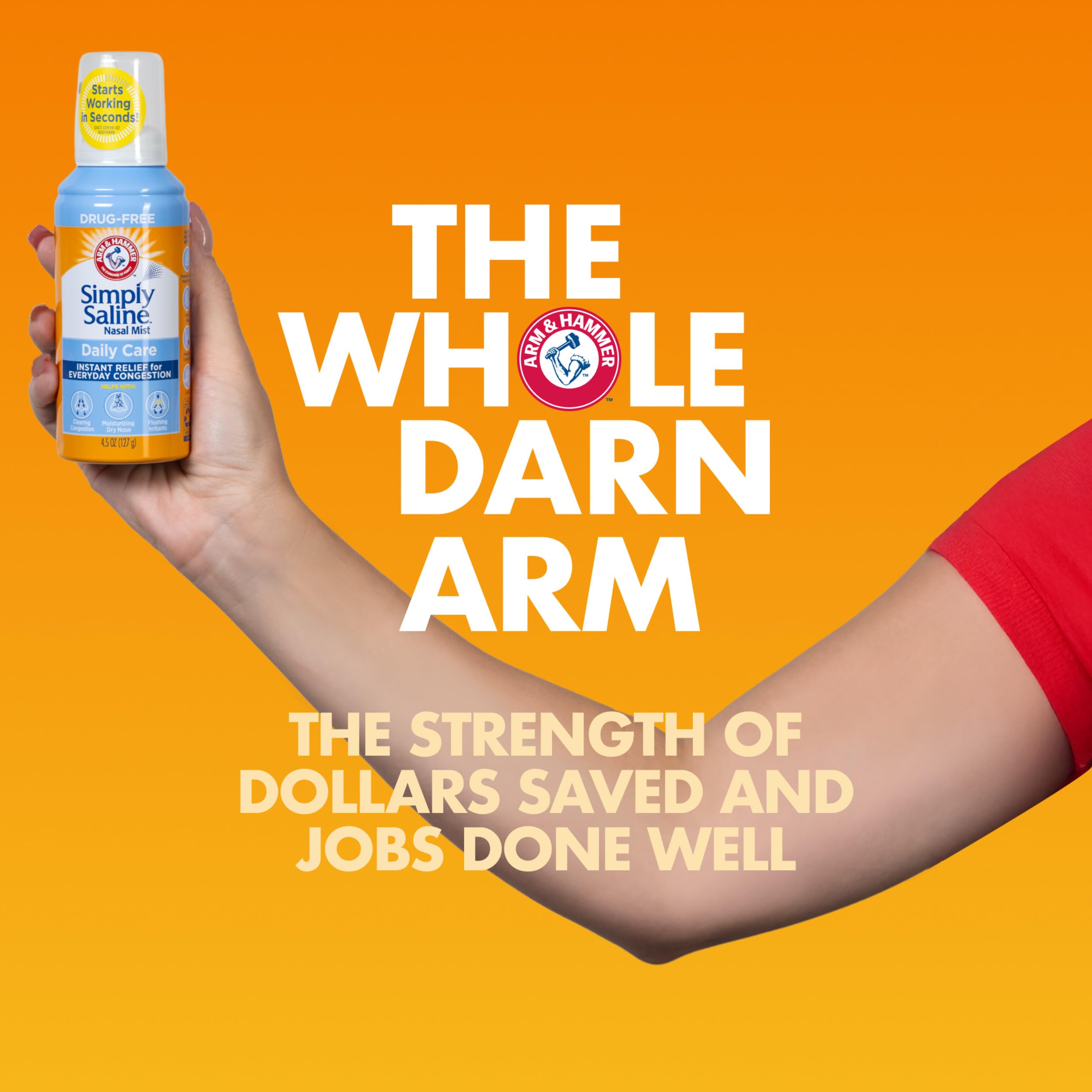 Relieve rápido para dormir mejor con ARM & HAMMER Salina Simple.