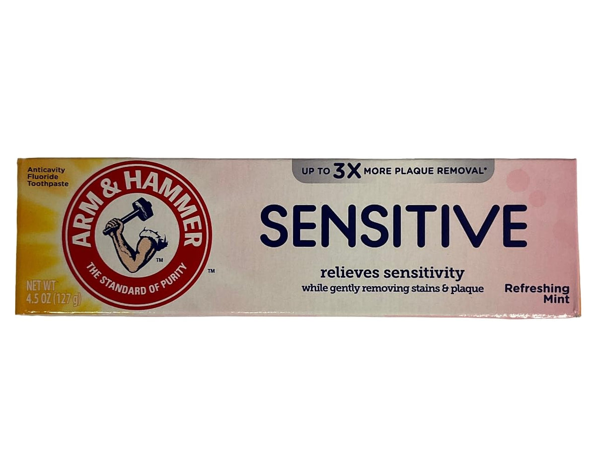 Arm & Hammer Sensitive Orajel pasta dental para dientes sensibles con fortalecimiento del esmalte.