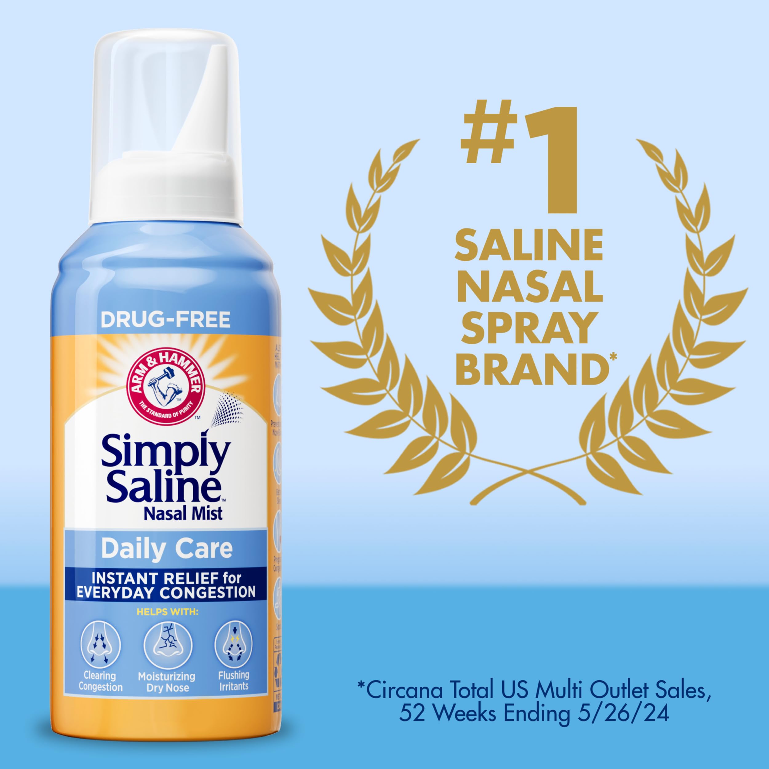 Solución nasal isotónica Simply Saline, limpia mucosidad e irritantes.