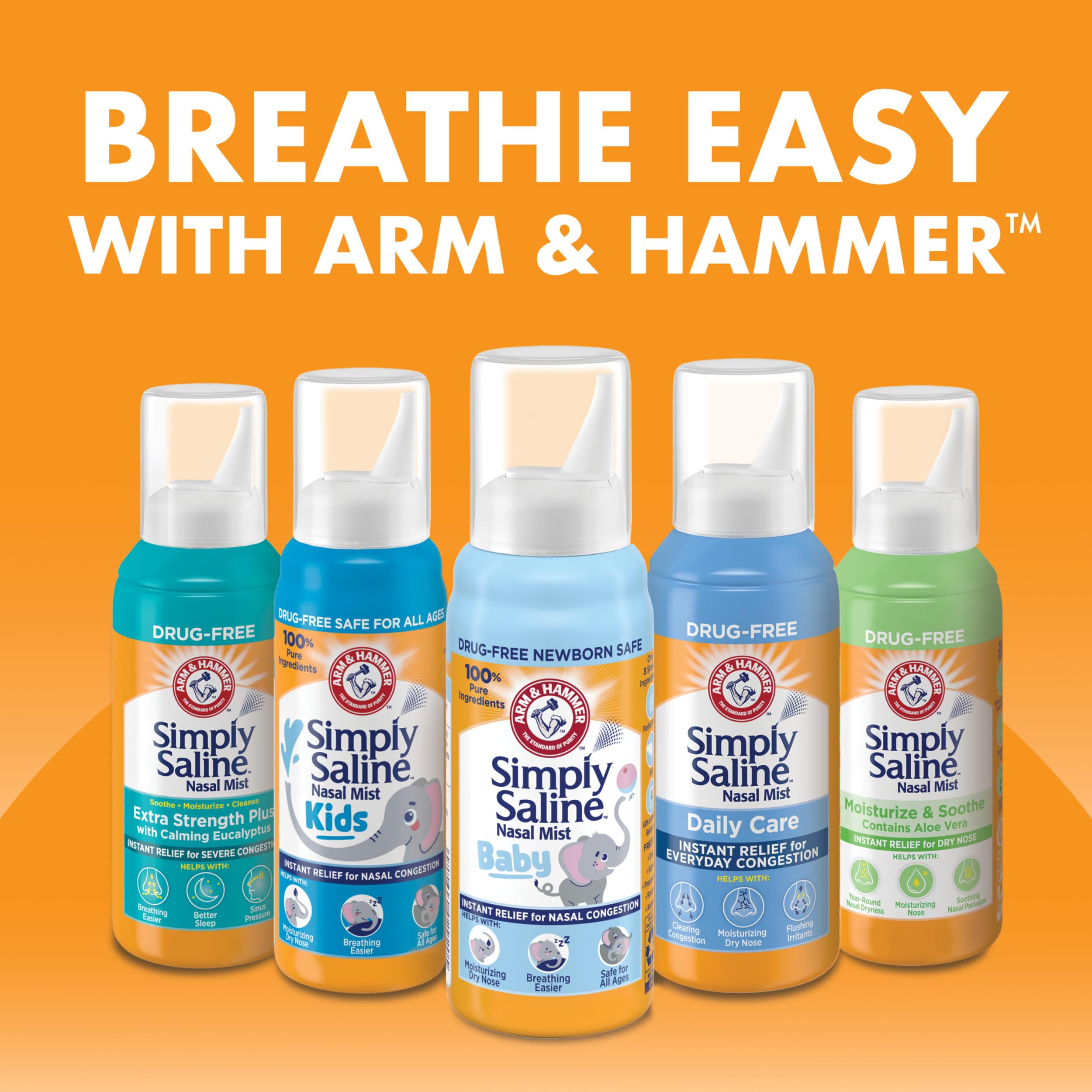 Arm & Hammer Simply Saline, uso diurno y nocturno cómodo.