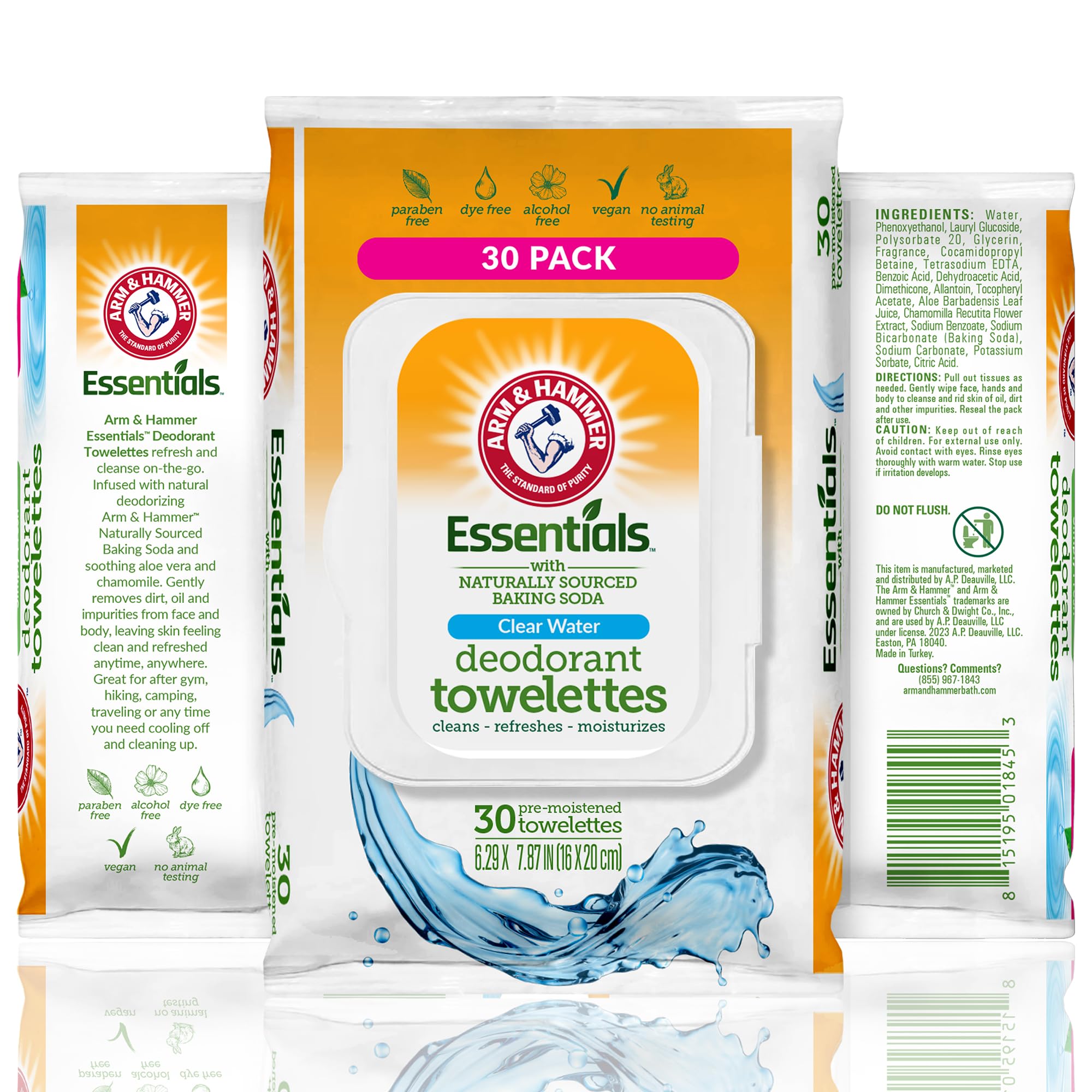 Arm & Hammer toallitas para cara y cuerpo en empaque práctico para llevar