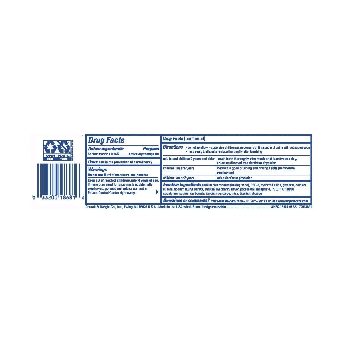 Arm & Hammer Truly Radiant, tubo de 4.3 oz listo para uso diario.