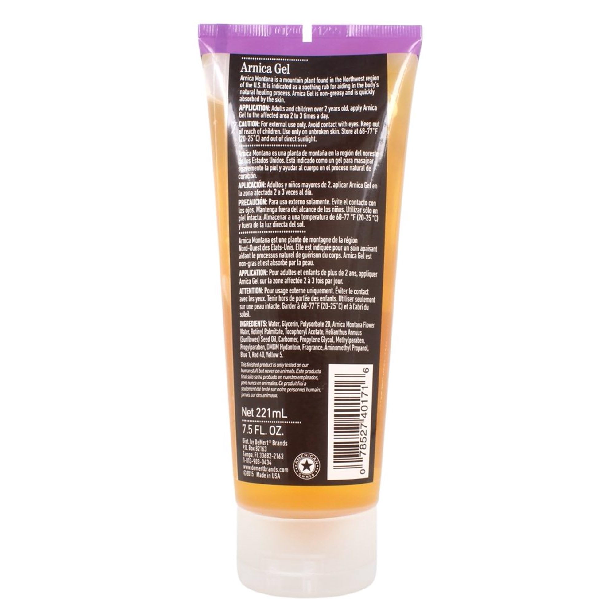 Aplicación suave de Arnica Gel de Robert Research Laborator sobre la piel para absorción rápida