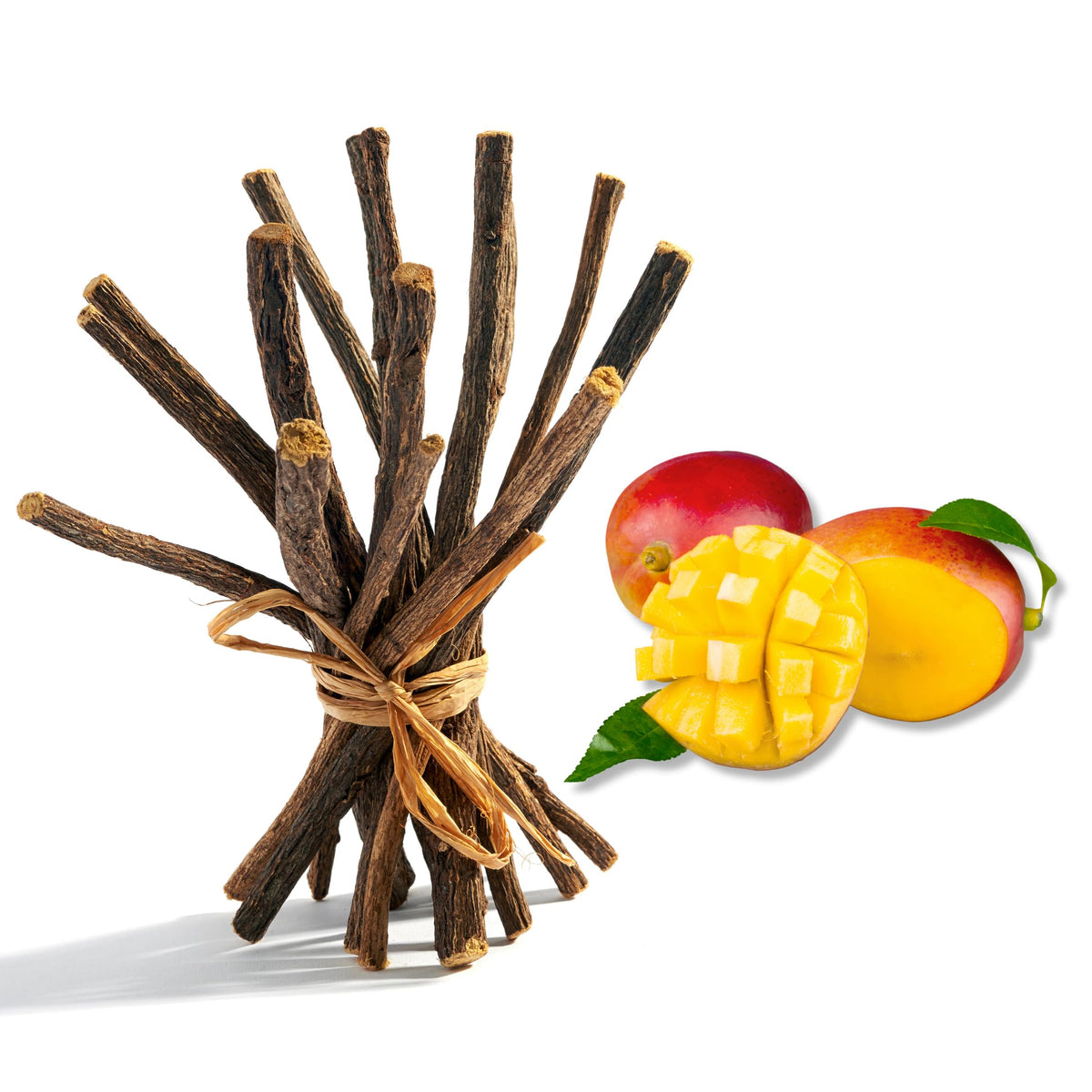 Aroma Depot palitos de regaliz mango, sabor tropical para masticar en cualquier momento.