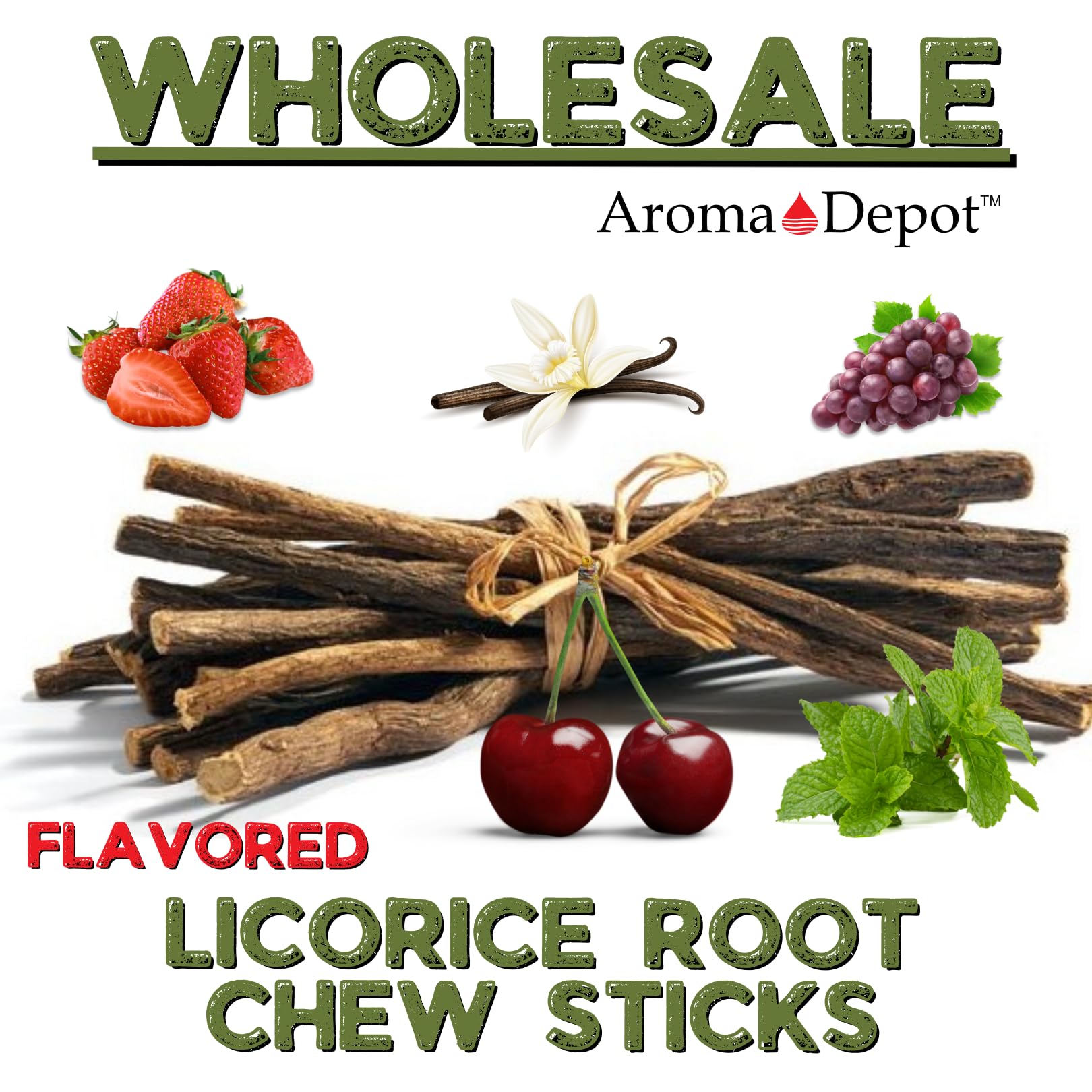 Aroma Depot Regaliz Fresa Stick, sabor fresa destaca en cada bocado