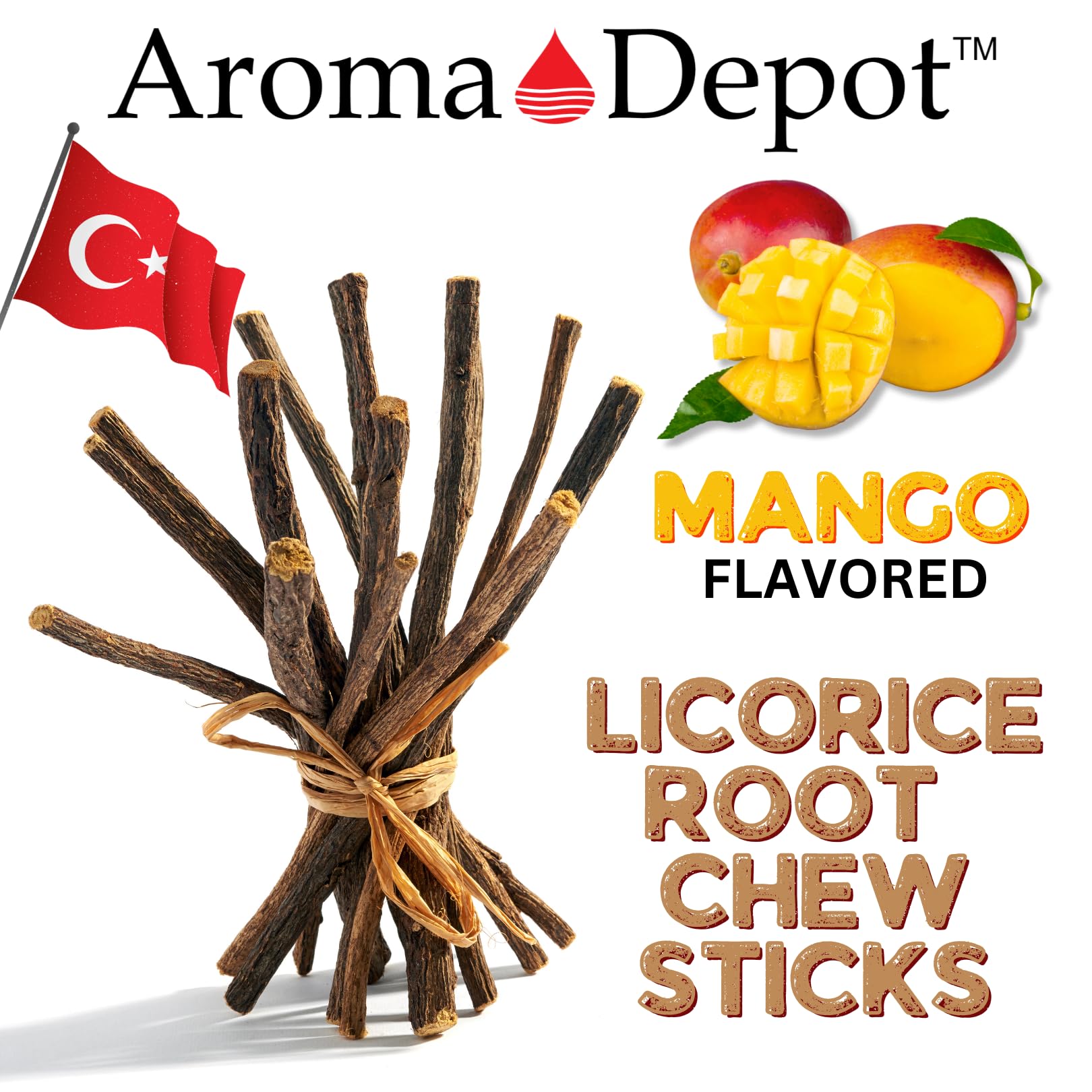 Aroma Depot raíz de regaliz 100% natural para un sabor auténtico.