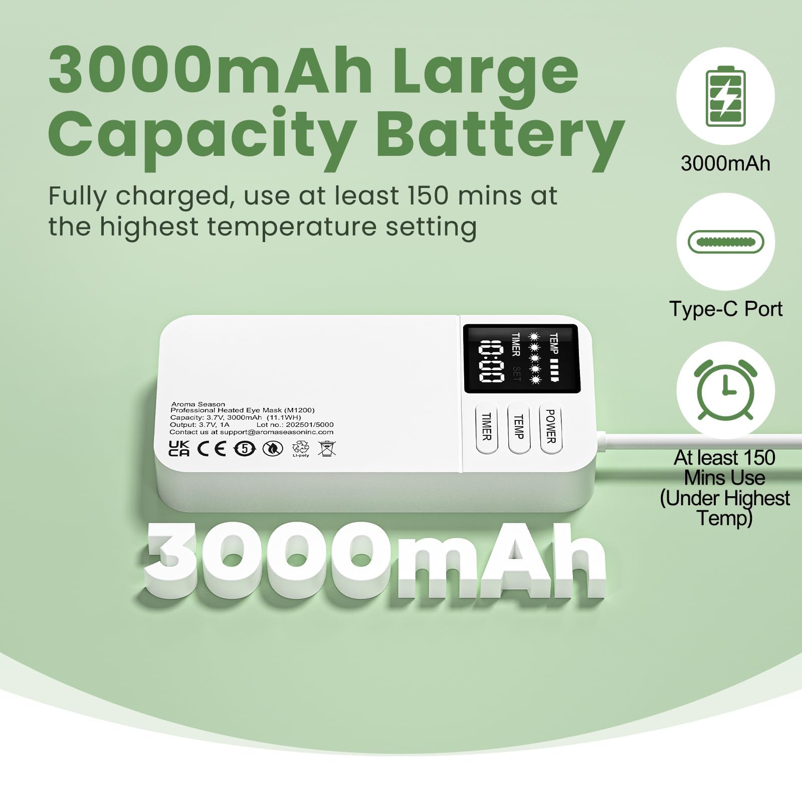 Controlador Aroma Season con batería integrada de 3000mAh.