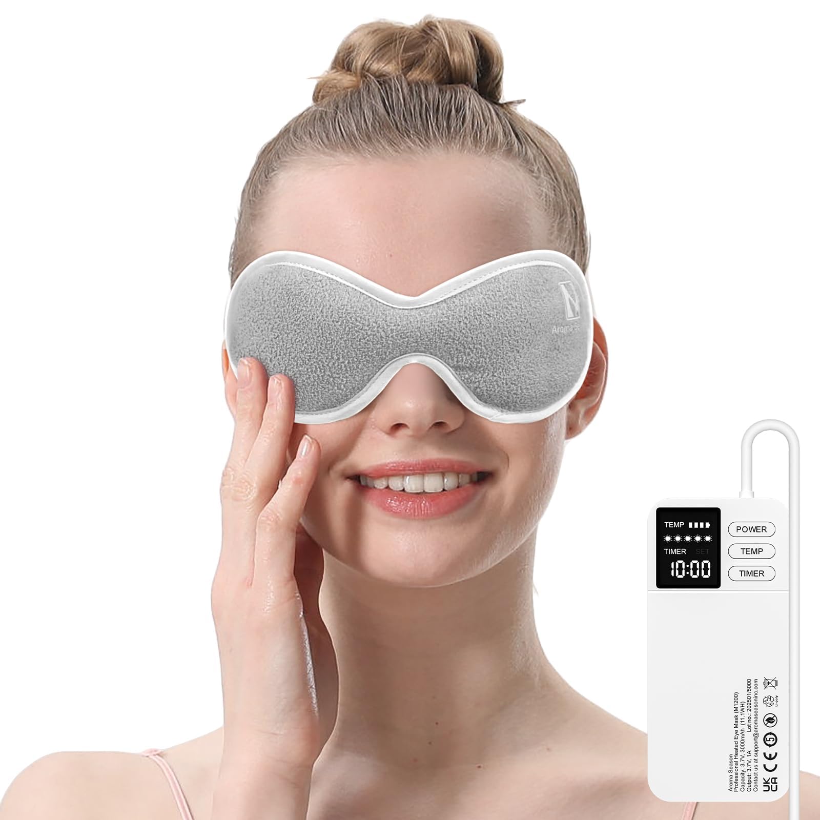 Mascarilla ocular Aroma Season con calor para relajación visual.