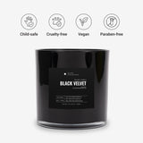 Aroma360 Black Velvet vela etiqueta: detalle premium para interiores lujosos