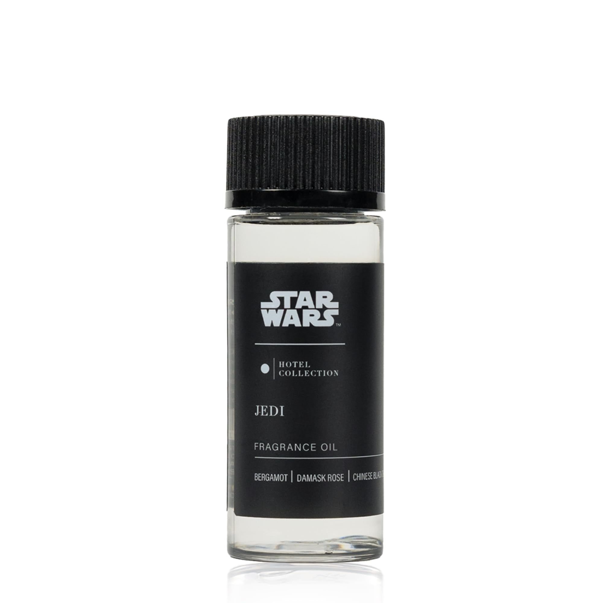 Aroma360 Jedi: aceite aromático en botella, enfoque lado claro para ambiente tranquilo.