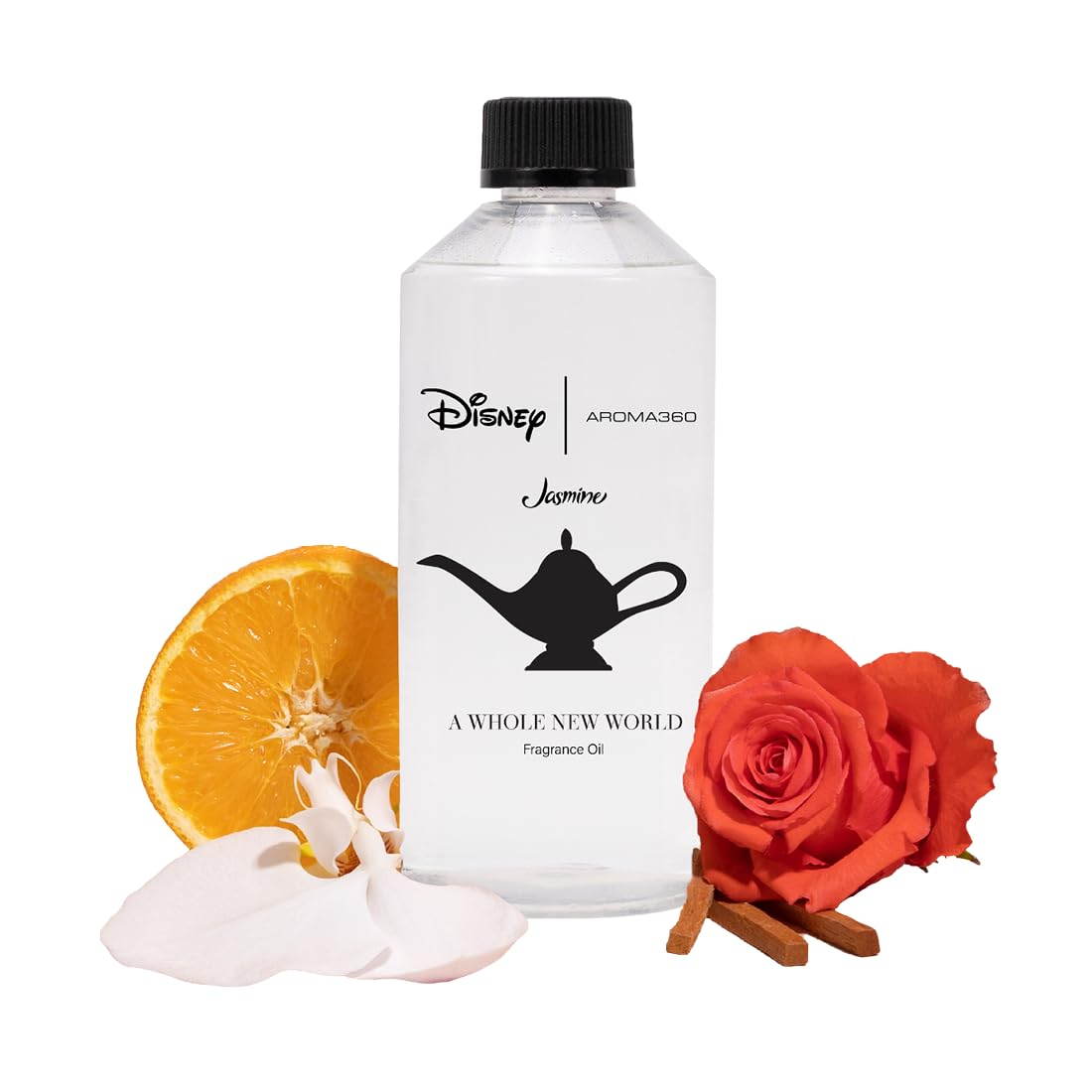 Aroma360 Disney A Whole New World fragancia en frasco para sala elegante.