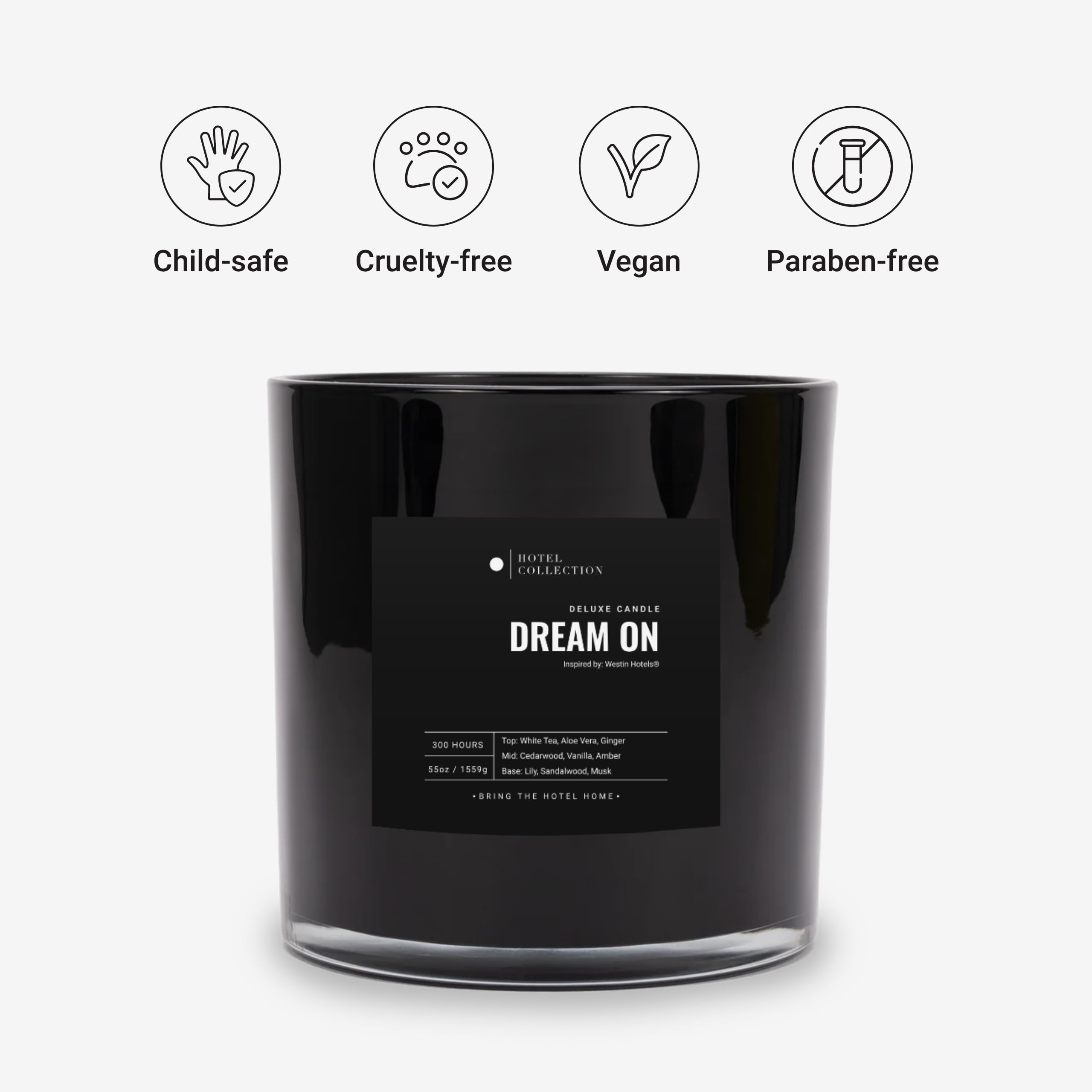 Aroma360 Dream On Deluxe vela grande negra en alto empaque, lujo para sala