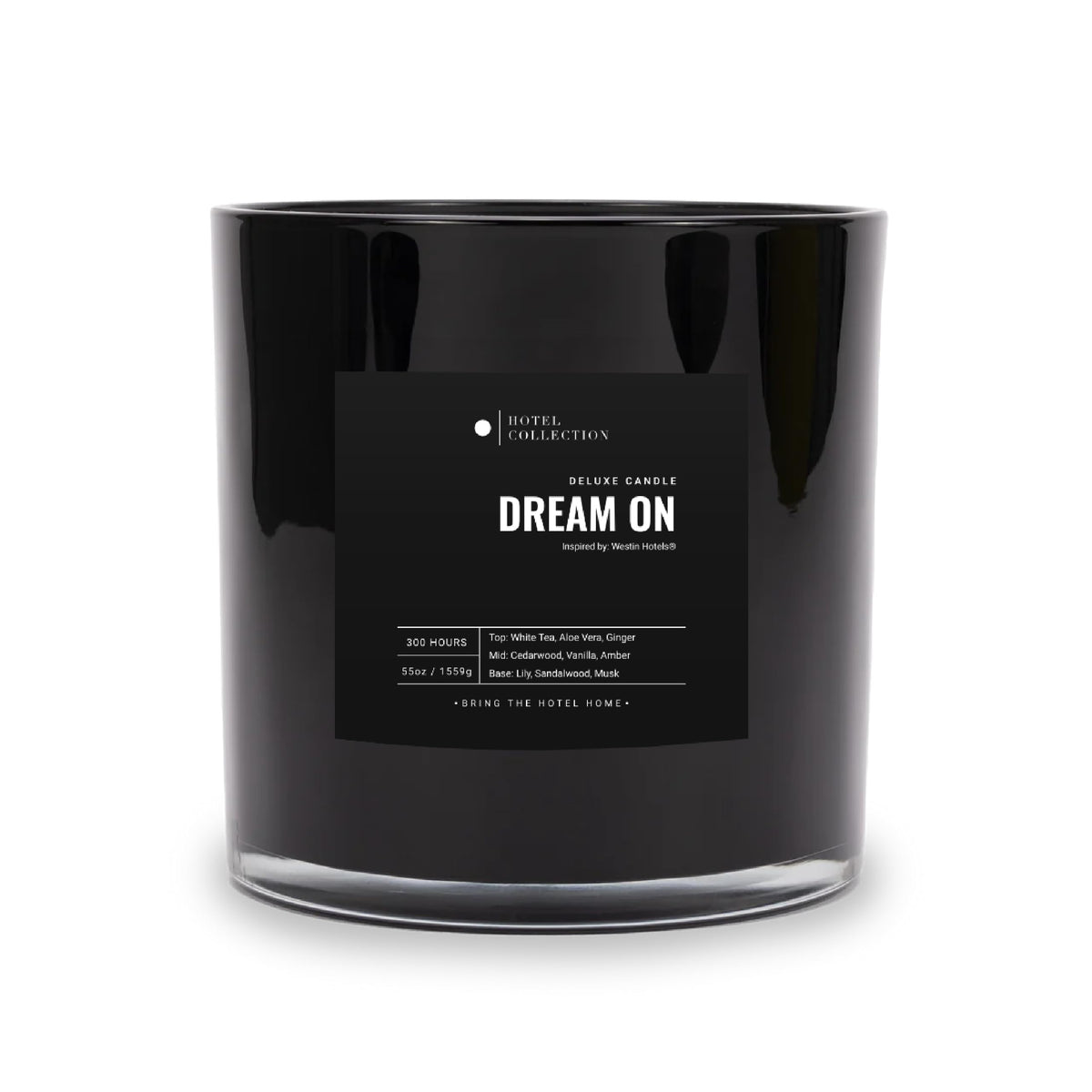 Aroma360 Dream On Deluxe vela grande negra encendida para ambiente relajante