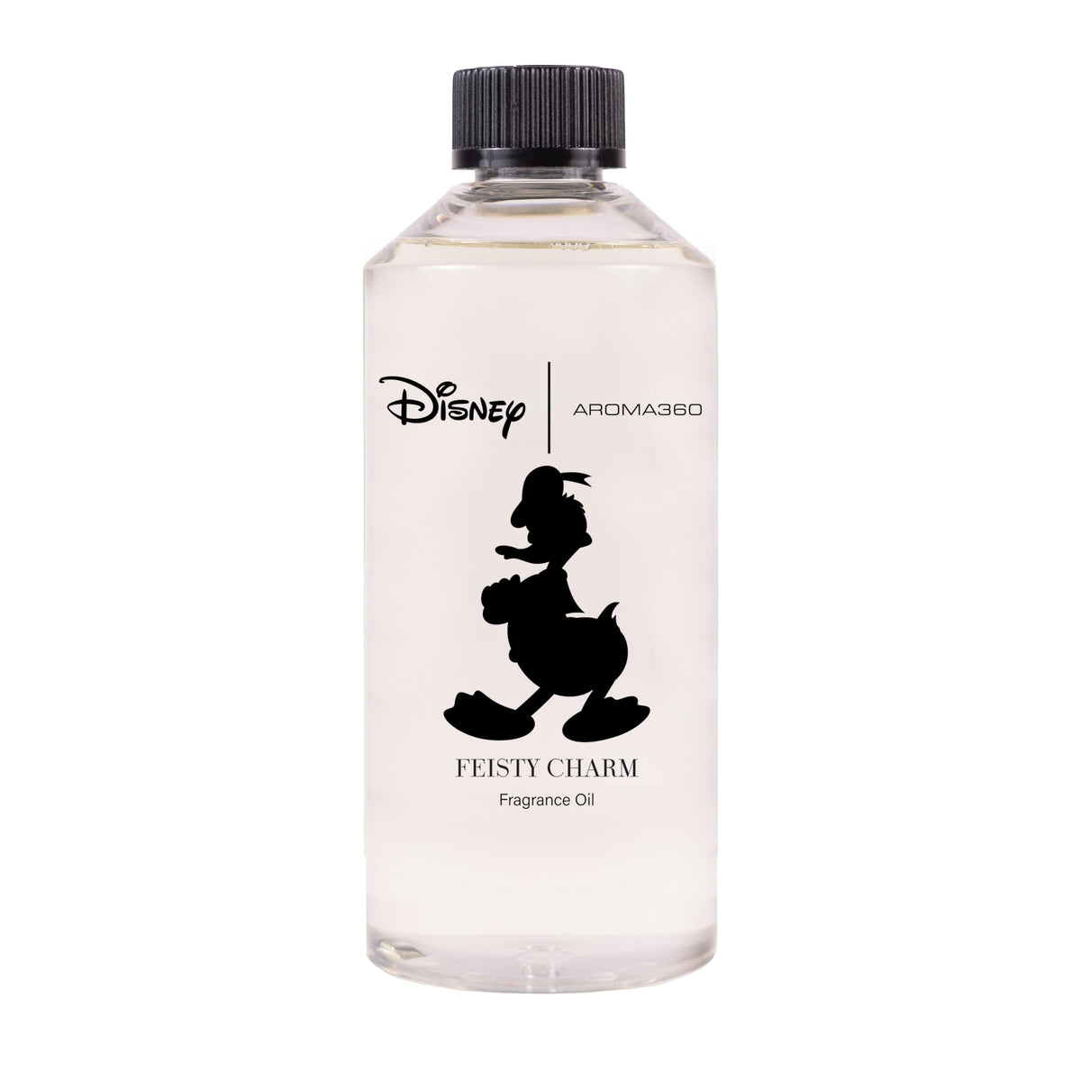 Aroma360 Encanto Audaz Pato Donald, frasco 500 ml para ambientación elegante.