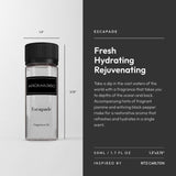 Aroma360 Escapade: bergamota y océano para un ambiente fresco y energizante.