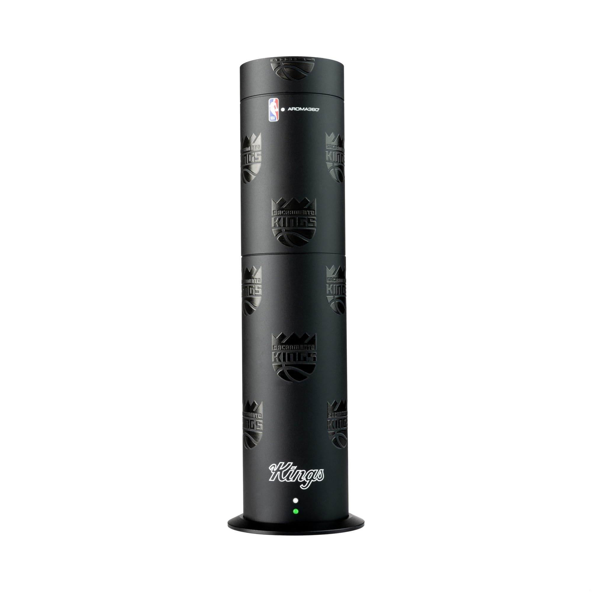 Aroma360 logotipo Sacramento Kings en difusor, ideal para oficinas y salas de estar.