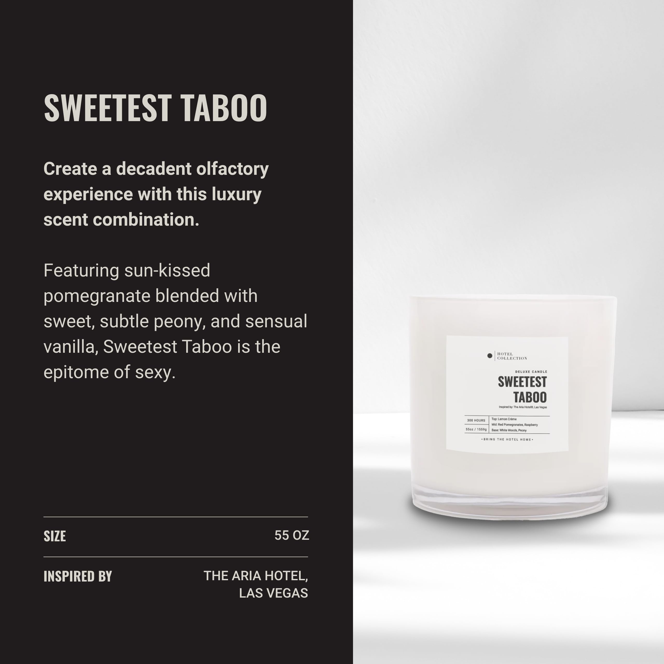 Aroma360 Sweetest Taboo, frutos rojos y peonía para un ambiente decadente.