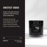 Aroma360 Sweetest Taboo, vela encendida, perfuma el ambiente para momentos de relax.