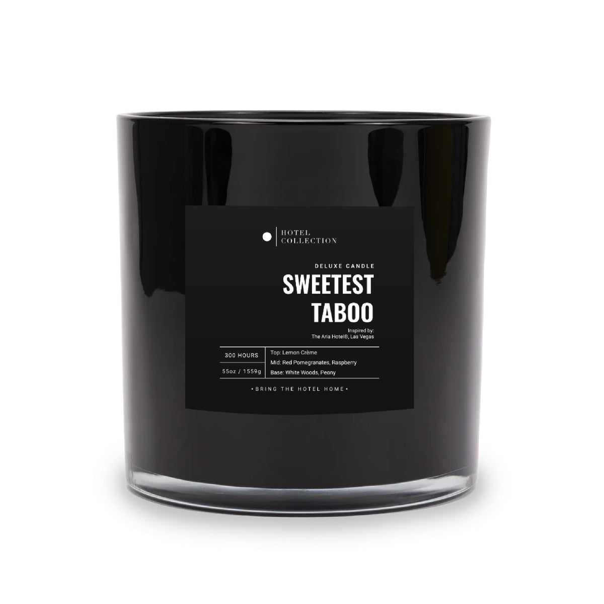 Aroma360 Sweetest Taboo, vela grande negra, crea atmósfera sofisticada en tu sala.