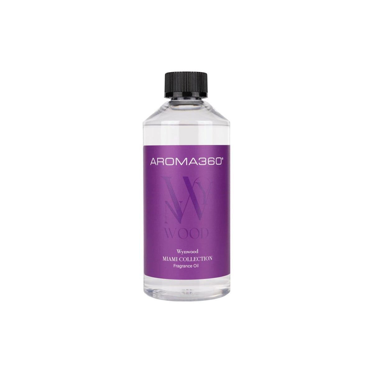 Aroma360 Wynwood: aceite fragancia para difusor, botella-vertido, ideal para ambientes creativos y elegantes.