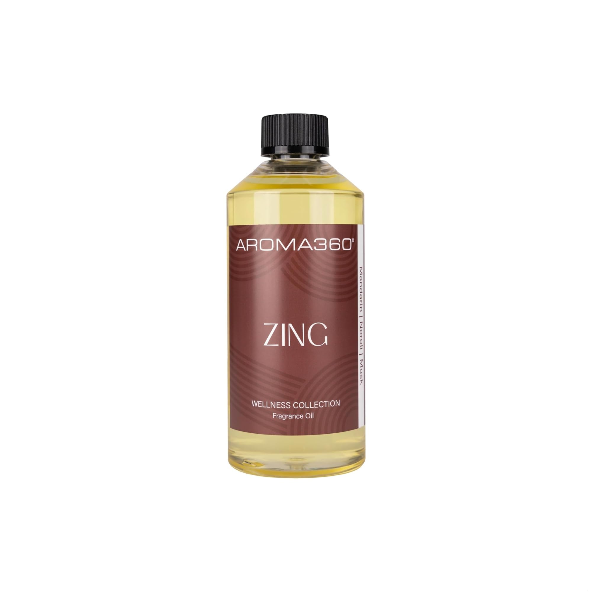 Aroma360 Zing, aceite para difusor en botella, perfuma y energiza espacios.