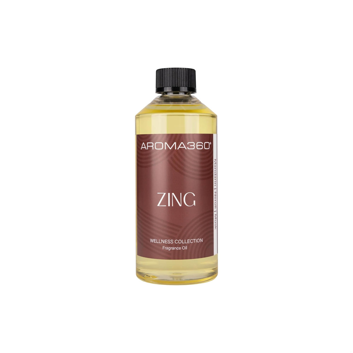 Aroma360 Zing, aceite para difusor en botella, perfuma y energiza espacios.