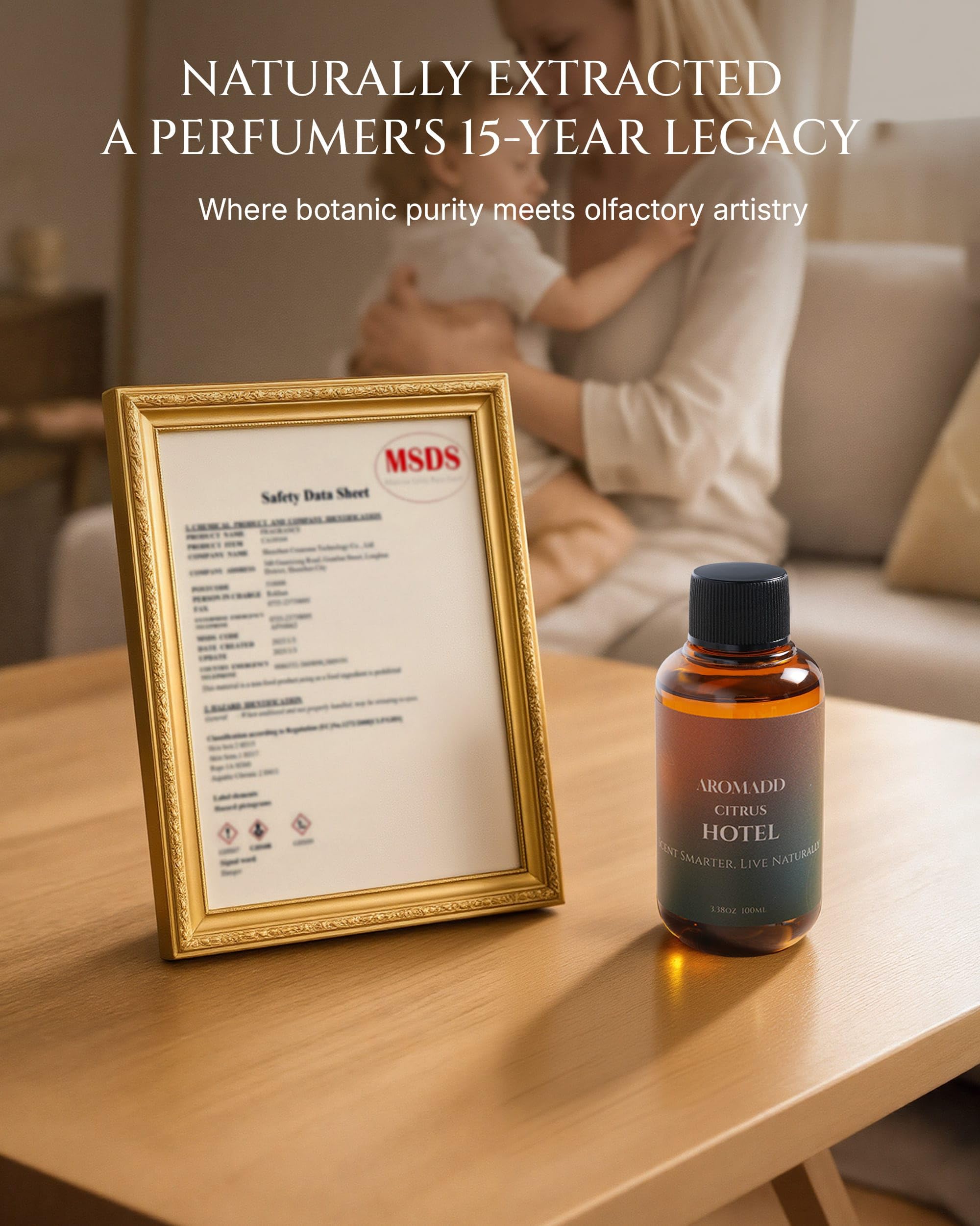 Aromadd Citrus Hotel: envase plástico seguro para uso continuo en difusor