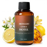 Aromadd Citrus Hotel: limón visible en la botella para un ambiente fresco con difusor
