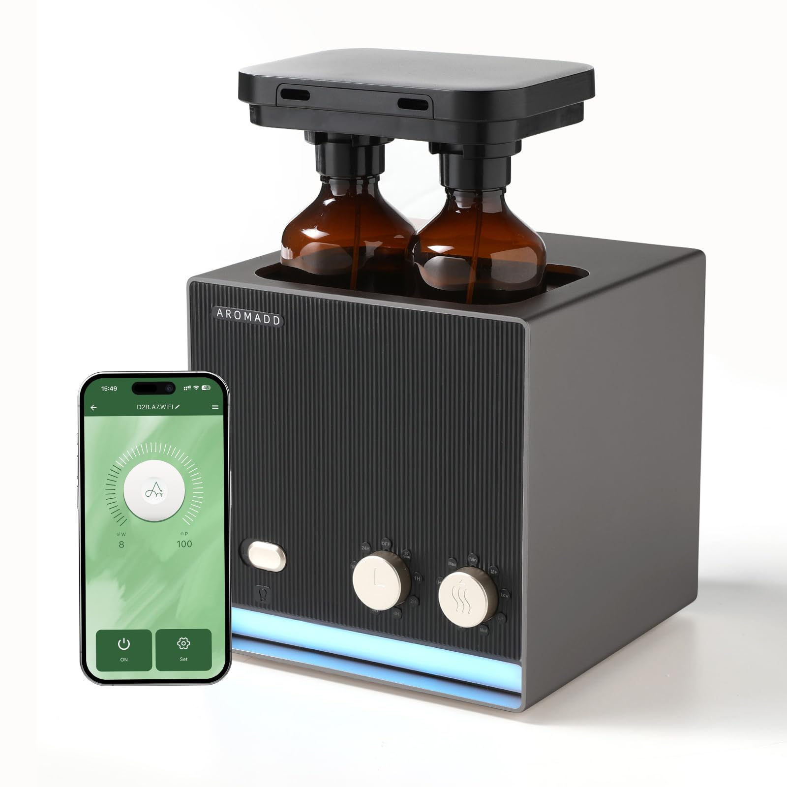 Difusor Aromadd sin agua con doble boquilla para aromas dinámicos en espacios grandes
