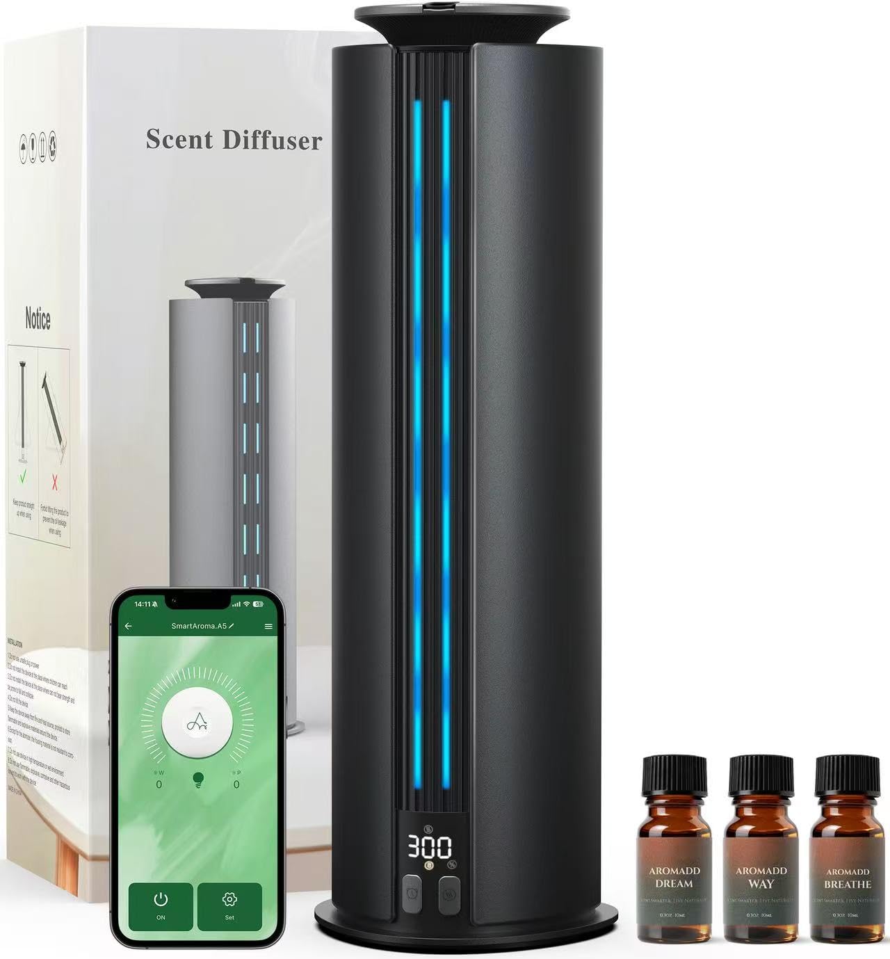 Aromadd difusor portátil con acabado cepillado para sala, ideal para ambientar la estancia