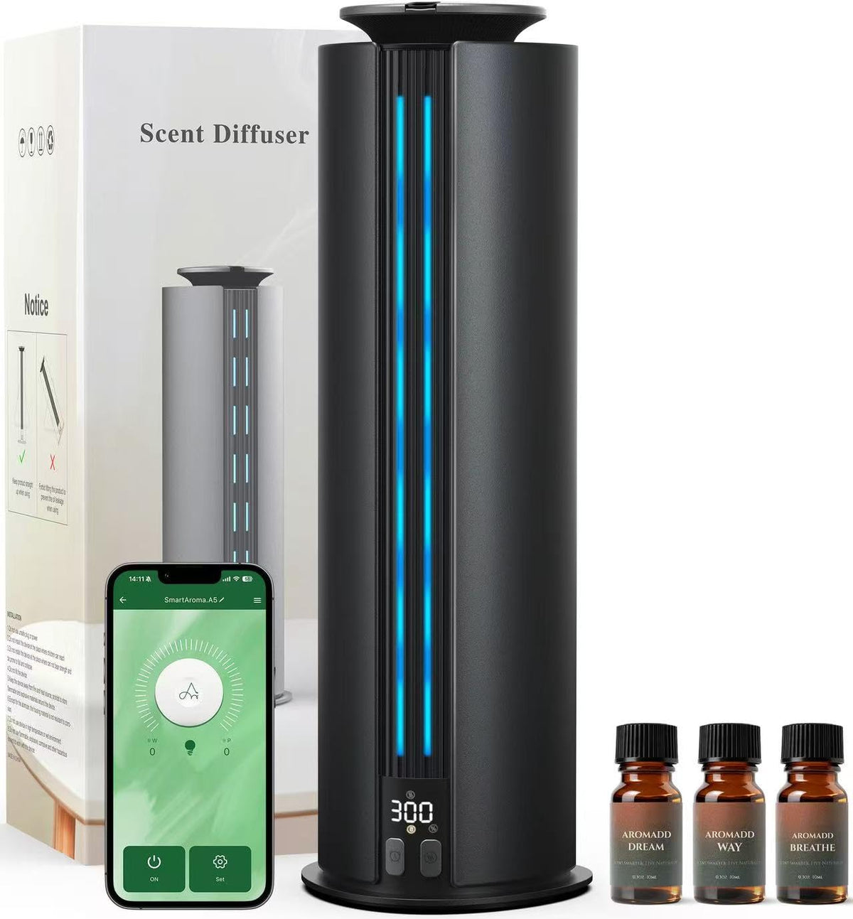 Aromadd difusor portátil con acabado cepillado para sala, ideal para ambientar la estancia