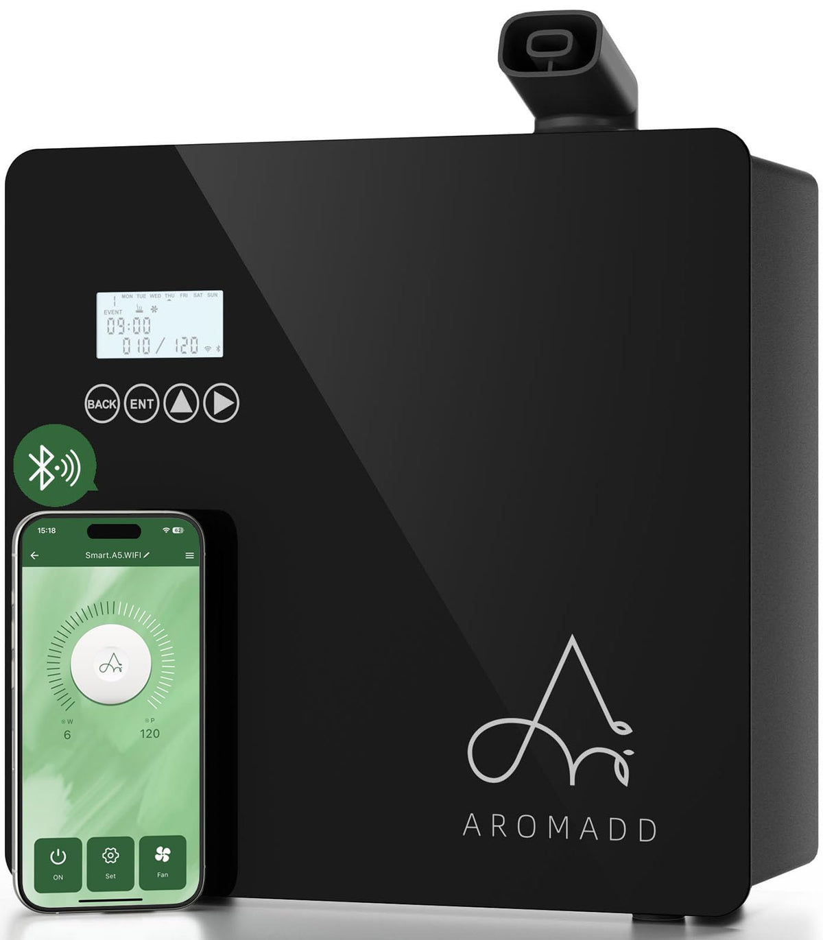 Aromadd: difusor sin agua en frente para difusión rápida.