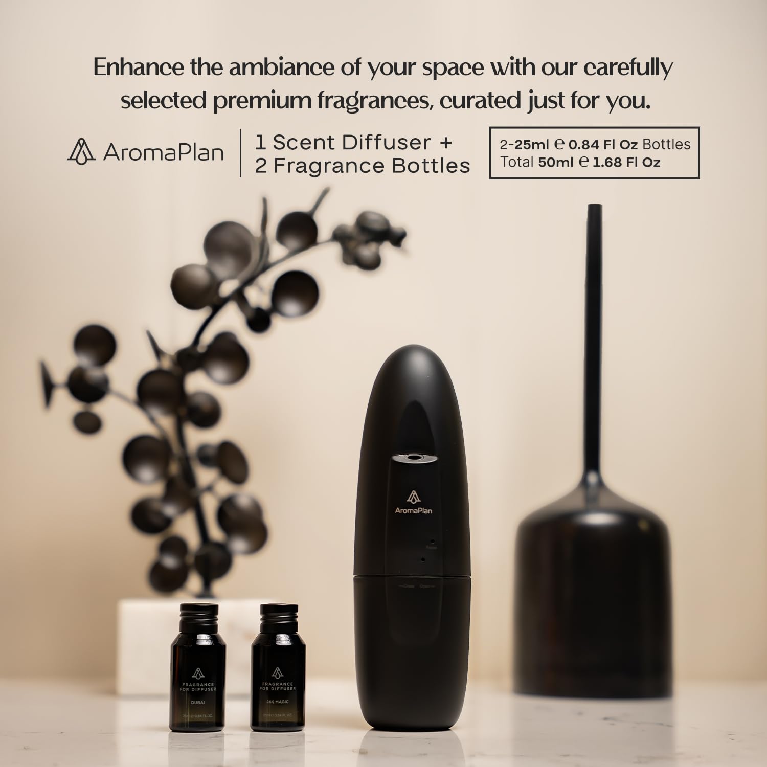 Fragancias Dubai y 24 Knights de AromaPlan para un ambiente sofisticado.