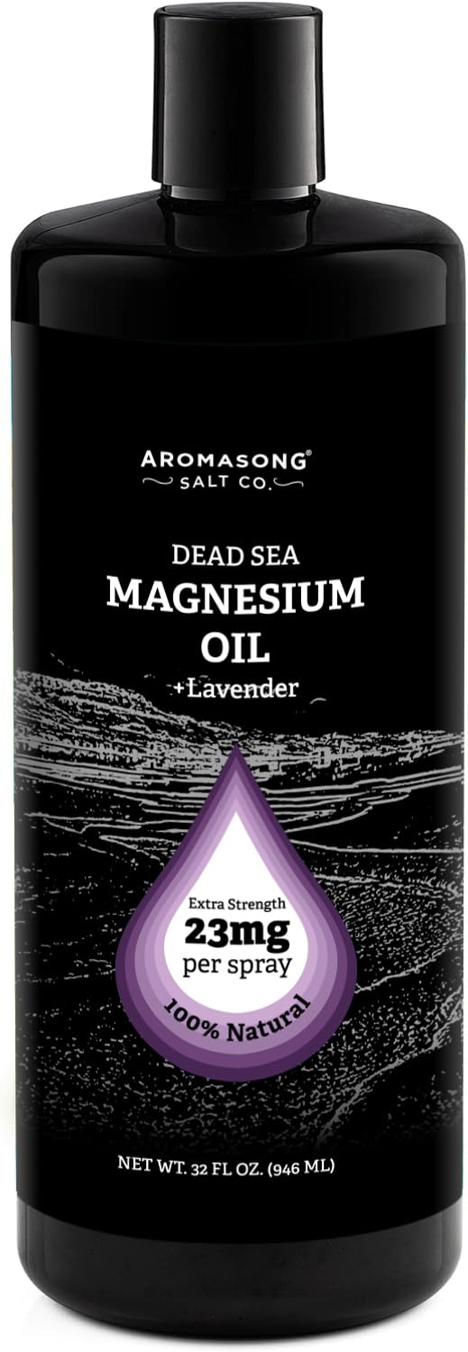Aromasong Magnesio Spray Lavanda: botella de recambio de 32 onzas para uso prolongado