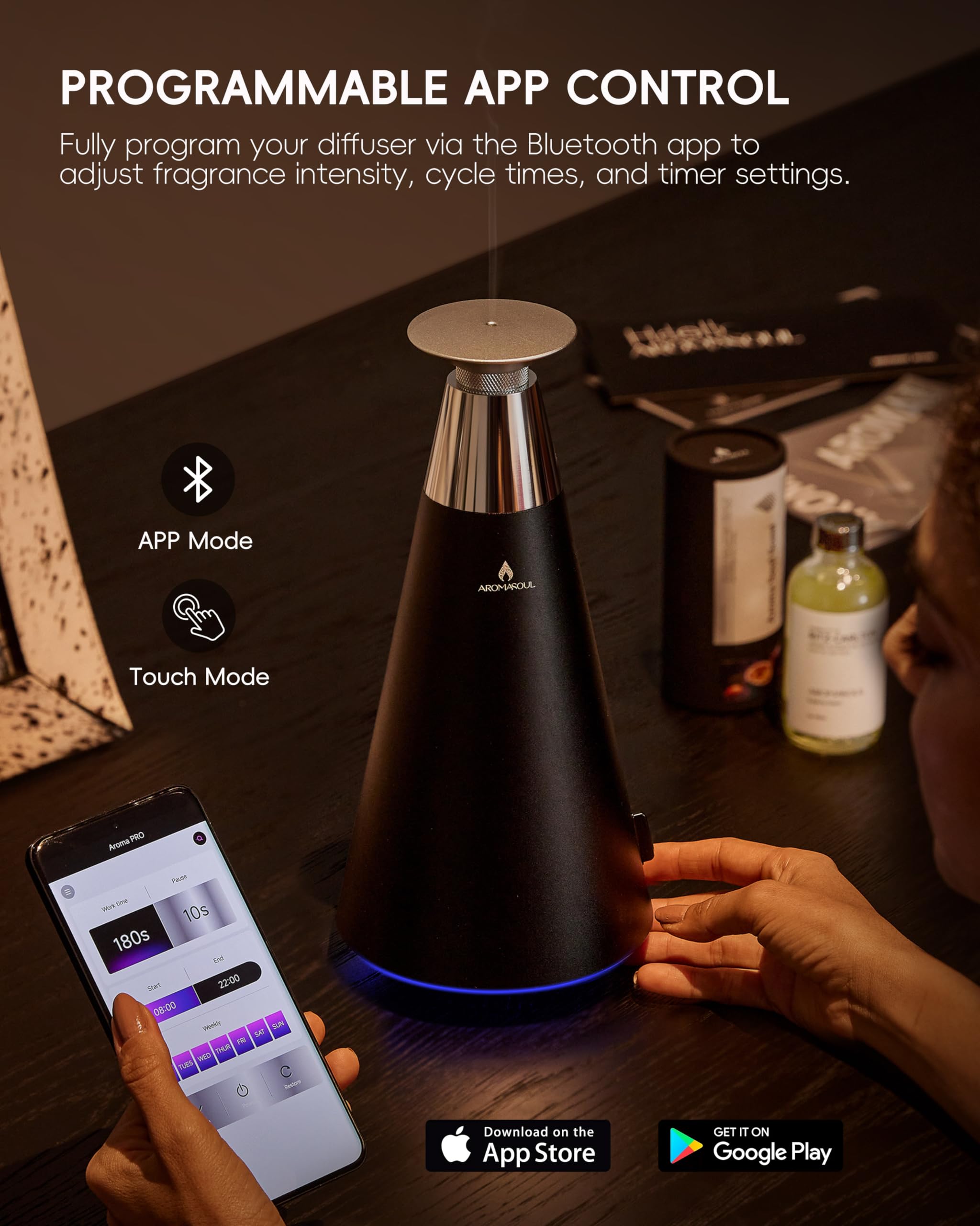 AROMASOUL control por app Bluetooth para programar difusion